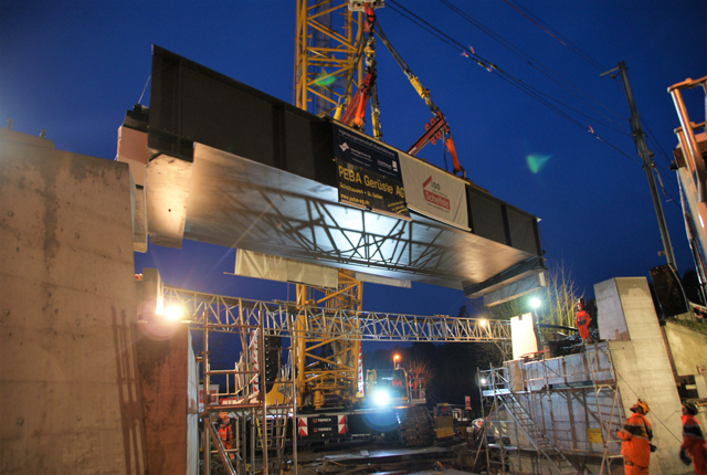 Einhub Brücke SBB Unterführung Rheinfallstrasse Neuhausen am Rheinfall